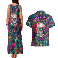 I Talk Is Smile I Laugh Too But Be Careful When I'm Silent Couples Matching Tank Maxi Dress and Hawaiian Shirt - Wonder Print Shop