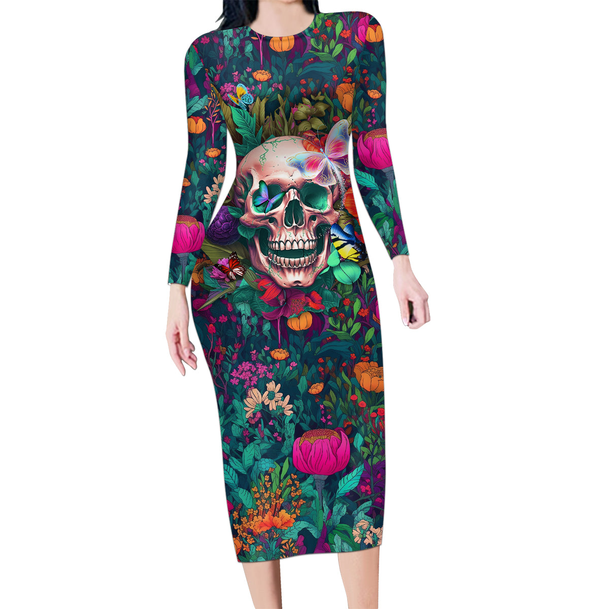 I Talk Is Smile I Laugh Too But Be Careful When I'm Silent Family Matching Long Sleeve Bodycon Dress and Hawaiian Shirt - Wonder Print Shop
