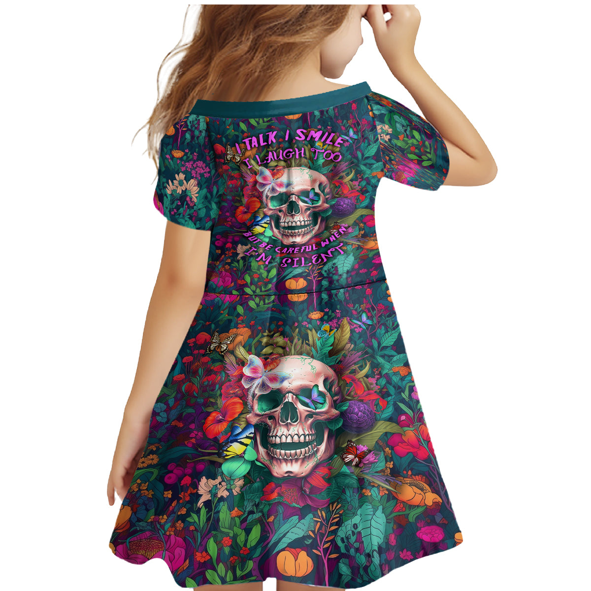 I Talk Is Smile I Laugh Too But Be Careful When I'm Silent Family Matching Mermaid Dress and Hawaiian Shirt - Wonder Print Shop