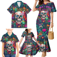 I Talk Is Smile I Laugh Too But Be Careful When I'm Silent Family Matching Mermaid Dress and Hawaiian Shirt - Wonder Print Shop
