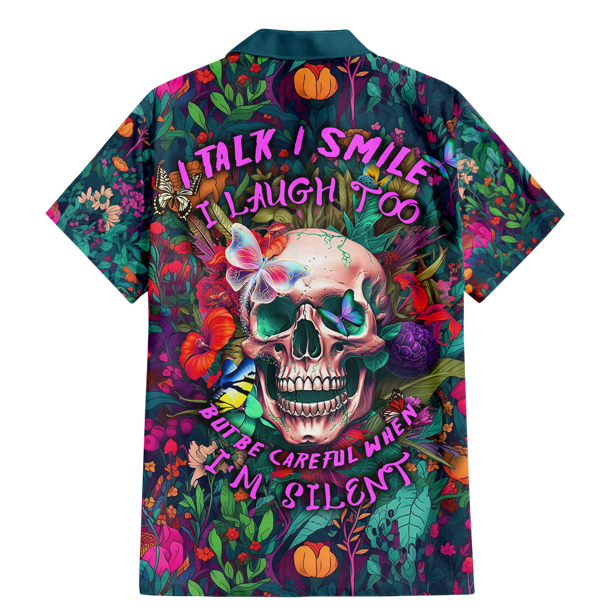 I Talk Is Smile I Laugh Too But Be Careful When I'm Silent Family Matching Mermaid Dress and Hawaiian Shirt - Wonder Print Shop