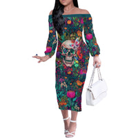 I Talk Is Smile I Laugh Too But Be Careful When I'm Silent Family Matching Off Shoulder Long Sleeve Dress and Hawaiian Shirt - Wonder Print Shop