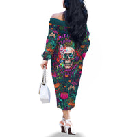 I Talk Is Smile I Laugh Too But Be Careful When I'm Silent Family Matching Off Shoulder Long Sleeve Dress and Hawaiian Shirt - Wonder Print Shop