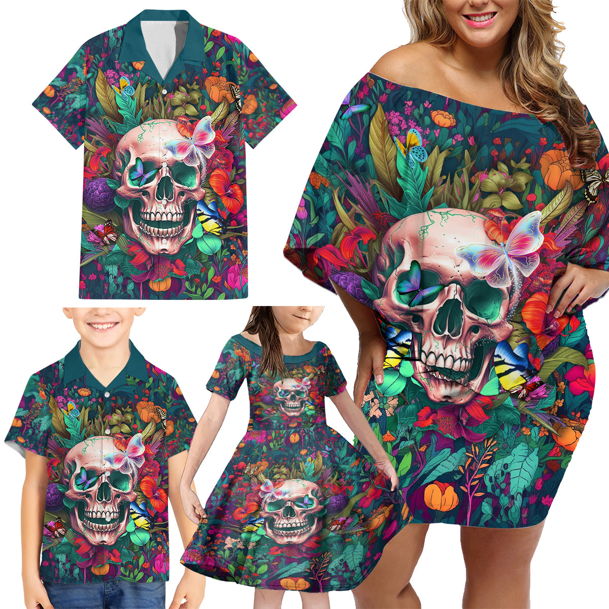 I Talk Is Smile I Laugh Too But Be Careful When I'm Silent Family Matching Off Shoulder Short Dress and Hawaiian Shirt - Wonder Print Shop