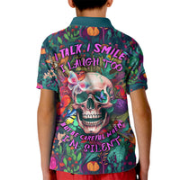 I Talk Is Smile I Laugh Too But Be Careful When I'm Silent Kid Polo Shirt - Wonder Print Shop