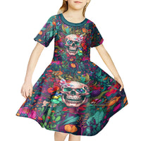 I Talk Is Smile I Laugh Too But Be Careful When I'm Silent Kid Short Sleeve Dress - Wonder Print Shop