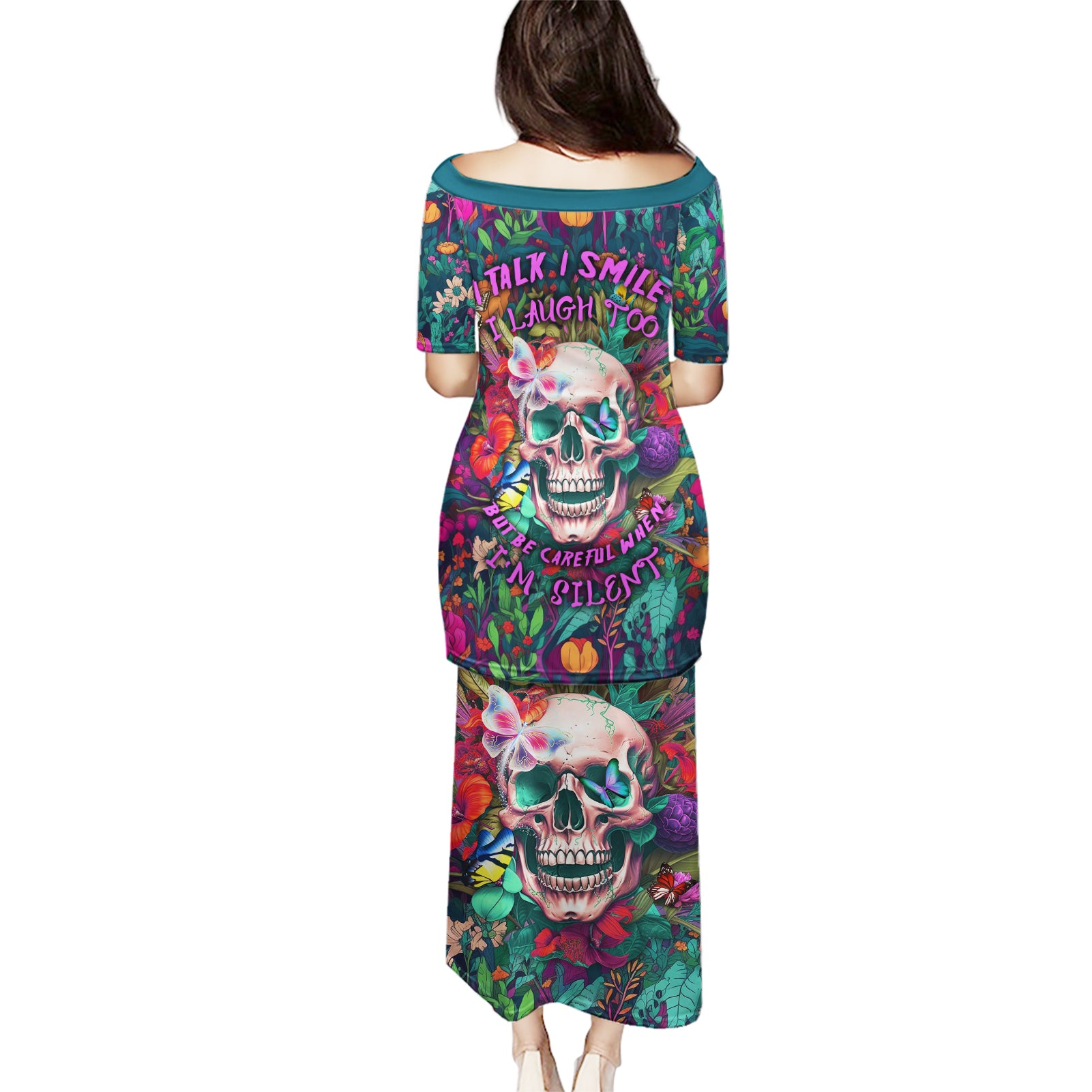 I Talk Is Smile I Laugh Too But Be Careful When I'm Silent Puletasi - Wonder Print Shop