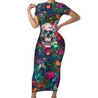 I Talk Is Smile I Laugh Too But Be Careful When I'm Silent Short Sleeve Bodycon Dress - Wonder Print Shop