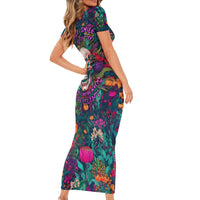 I Talk Is Smile I Laugh Too But Be Careful When I'm Silent Short Sleeve Bodycon Dress - Wonder Print Shop