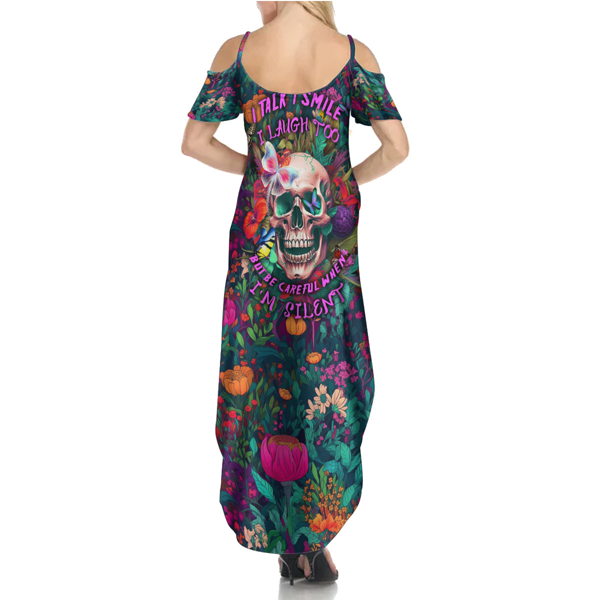 I Talk Is Smile I Laugh Too But Be Careful When I'm Silent Summer Maxi Dress - Wonder Print Shop