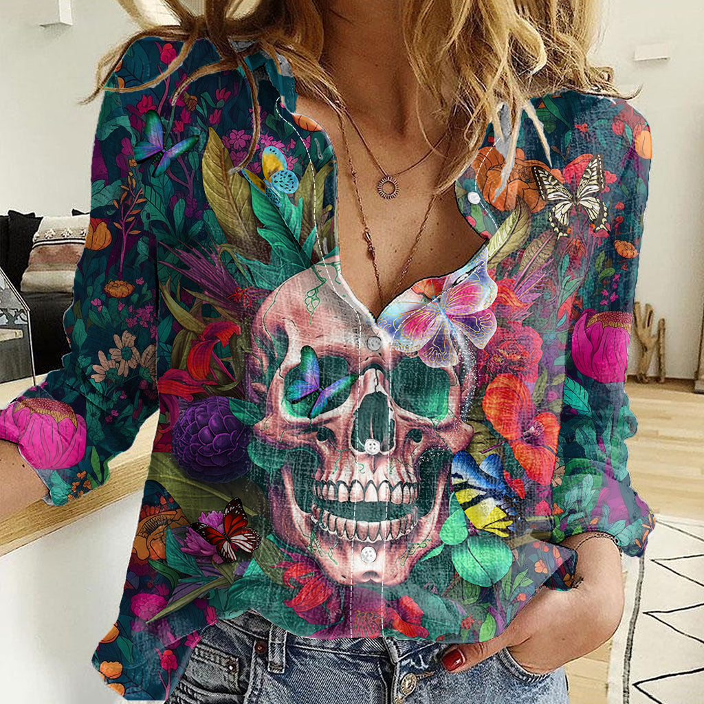 I Talk Is Smile I Laugh Too But Be Careful When I'm Silent Women Casual Shirt - Wonder Print Shop