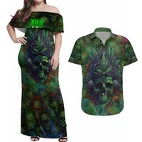 You My Friend Should Have Been Swallowed Couples Matching Off Shoulder Maxi Dress and Hawaiian Shirt - Wonder Print Shop