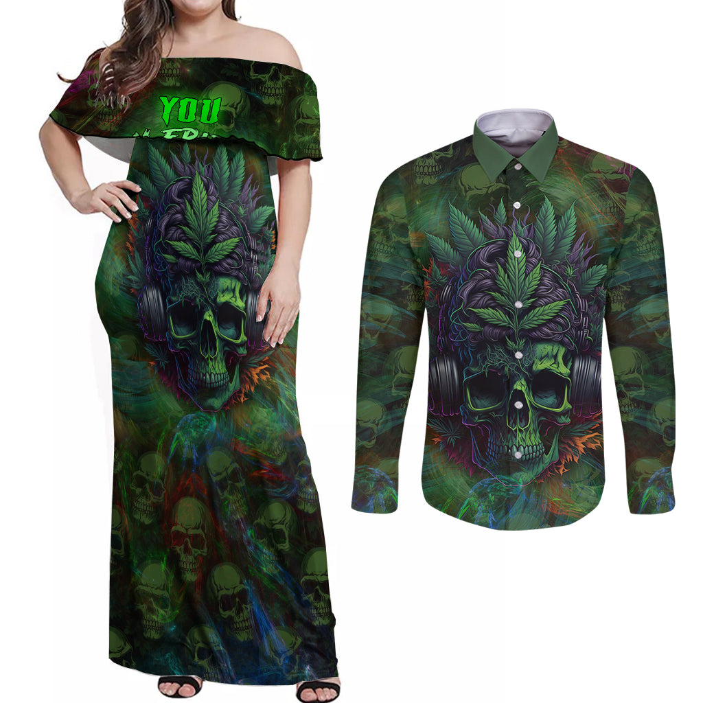 You My Friend Should Have Been Swallowed Couples Matching Off Shoulder Maxi Dress and Long Sleeve Button Shirts - Wonder Print Shop