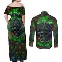 You My Friend Should Have Been Swallowed Couples Matching Off Shoulder Maxi Dress and Long Sleeve Button Shirts - Wonder Print Shop