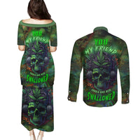 You My Friend Should Have Been Swallowed Couples Matching Puletasi Dress and Long Sleeve Button Shirts - Wonder Print Shop