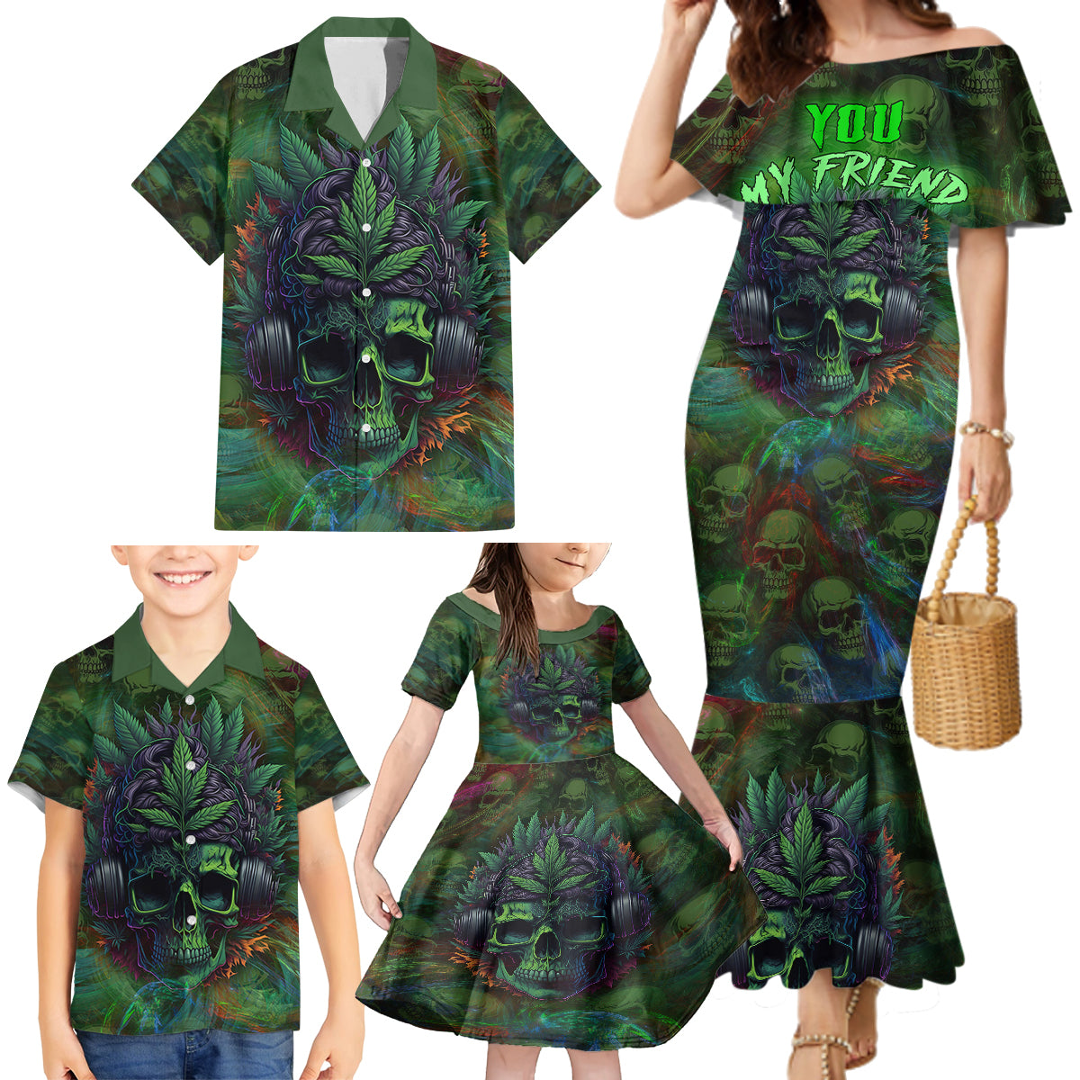 You My Friend Should Have Been Swallowed Family Matching Mermaid Dress and Hawaiian Shirt - Wonder Print Shop