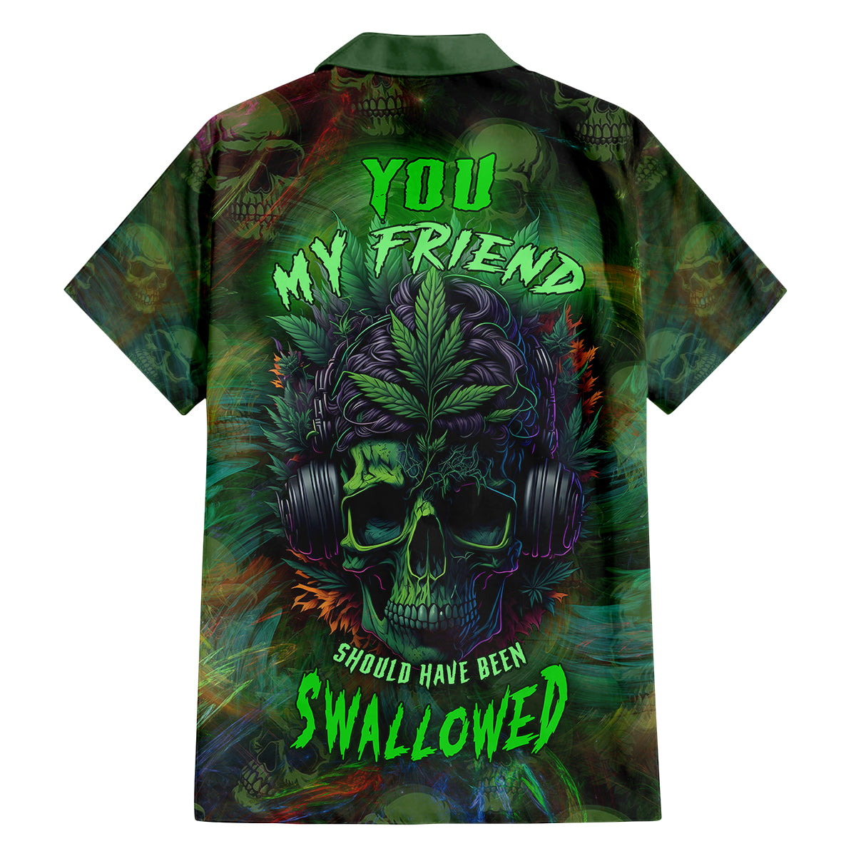 You My Friend Should Have Been Swallowed Family Matching Off Shoulder Long Sleeve Dress and Hawaiian Shirt - Wonder Print Shop