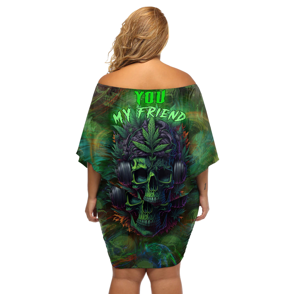 You My Friend Should Have Been Swallowed Off Shoulder Short Dress - Wonder Print Shop