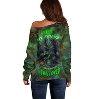 You My Friend Should Have Been Swallowed Off Shoulder Sweater - Wonder Print Shop