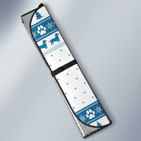 Dachshund Dog Tree Stack Auto Sun Shade with Blue White Paw Print Pattern Design - Wonder Print Shop