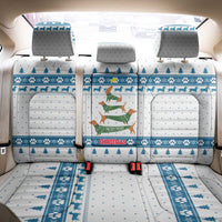 Dachshund Dog Tree Stack Back Car Seat Cover with Blue White Paw Print Pattern Design - Wonder Print Shop