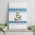 Dachshund Dog Tree Stack Canvas Wall Art with Blue White Paw Print Pattern Design - Wonder Print Shop