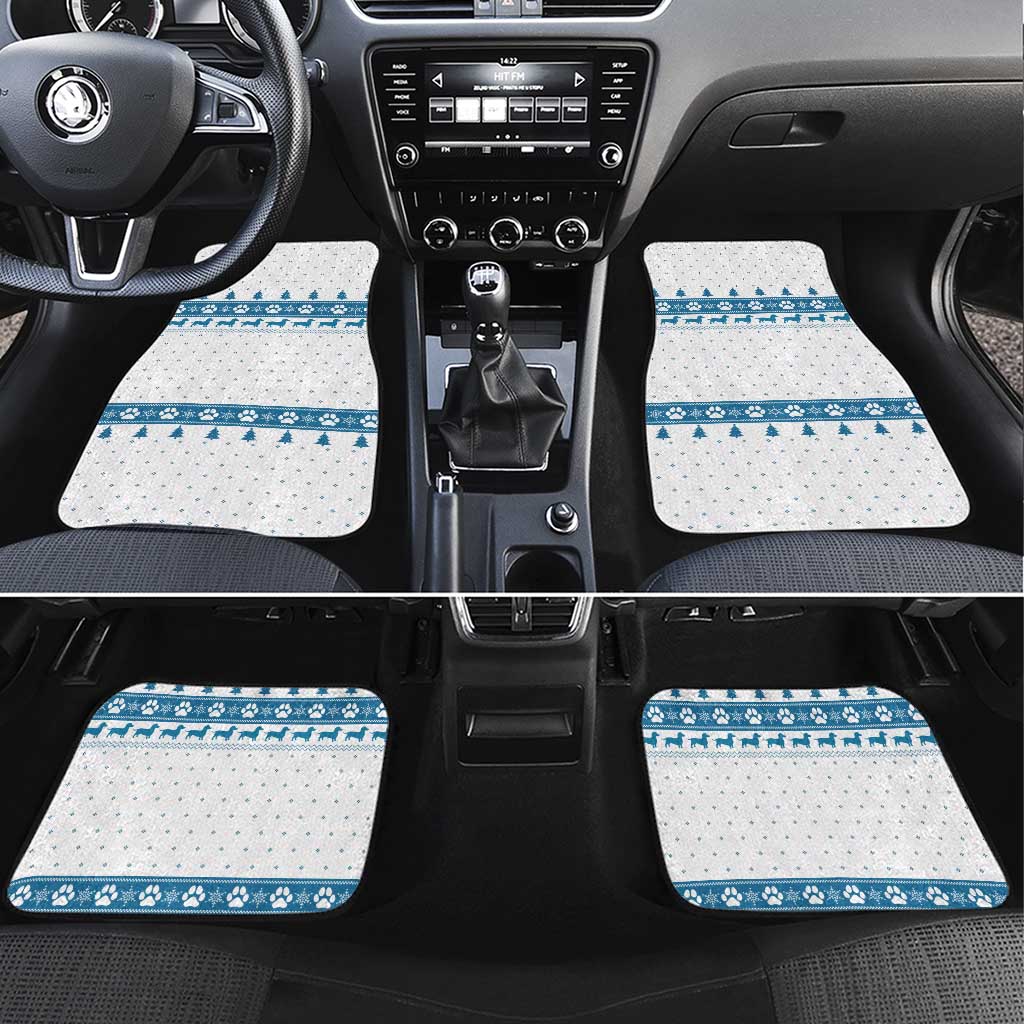 Dachshund Dog Tree Stack Car Mats with Blue White Paw Print Pattern Design - Wonder Print Shop