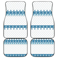 Dachshund Dog Tree Stack Car Mats with Blue White Paw Print Pattern Design - Wonder Print Shop