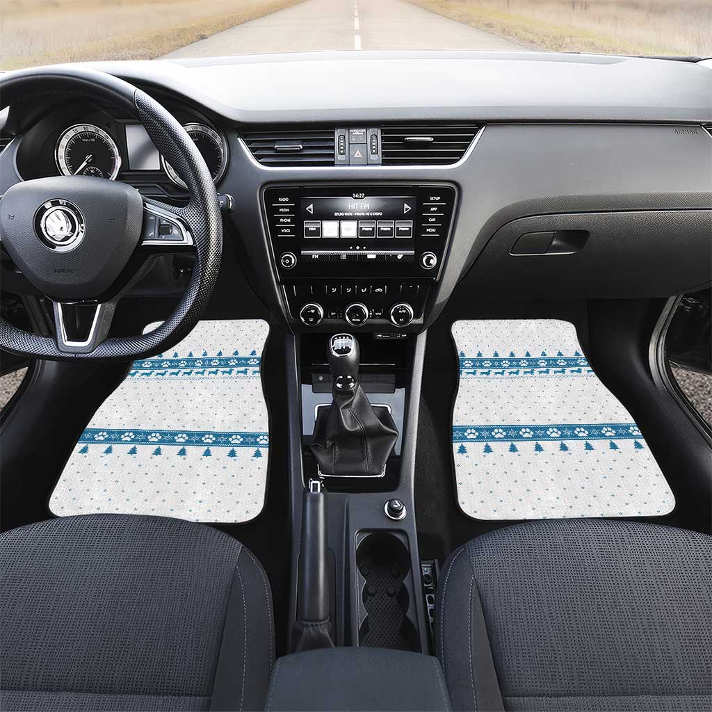 Dachshund Dog Tree Stack Car Mats with Blue White Paw Print Pattern Design - Wonder Print Shop