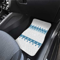 Dachshund Dog Tree Stack Car Mats with Blue White Paw Print Pattern Design - Wonder Print Shop