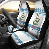 Dachshund Dog Tree Stack Car Seat Cover with Blue White Paw Print Pattern Design - Wonder Print Shop