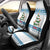 Dachshund Dog Tree Stack Car Seat Cover with Blue White Paw Print Pattern Design - Wonder Print Shop