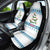 Dachshund Dog Tree Stack Car Seat Cover with Blue White Paw Print Pattern Design - Wonder Print Shop