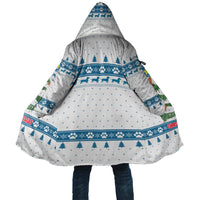 Dachshund Dog Tree Stack Cloak with Blue White Paw Print Pattern Design - Wonder Print Shop