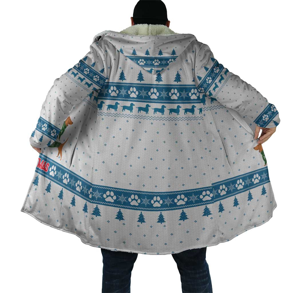 Dachshund Dog Tree Stack Cloak with Blue White Paw Print Pattern Design - Wonder Print Shop