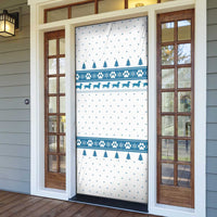Dachshund Dog Tree Stack Door Cover with Blue White Paw Print Pattern Design - Wonder Print Shop