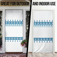 Dachshund Dog Tree Stack Door Cover with Blue White Paw Print Pattern Design - Wonder Print Shop