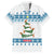 Dachshund Dog Tree Stack Family Matching Off The Shoulder Long Sleeve Dress and Hawaiian Shirt with Blue White Paw Print Pattern Design - Wonder Print Shop