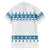 Dachshund Dog Tree Stack Family Matching Off The Shoulder Long Sleeve Dress and Hawaiian Shirt with Blue White Paw Print Pattern Design - Wonder Print Shop