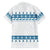 Dachshund Dog Tree Stack Family Matching Off Shoulder Short Dress and Hawaiian Shirt with Blue White Paw Print Pattern Design - Wonder Print Shop