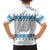 Dachshund Dog Tree Stack Family Matching Short Sleeve Bodycon Dress and Hawaiian Shirt with Blue White Paw Print Pattern Design - Wonder Print Shop