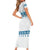 Dachshund Dog Tree Stack Family Matching Short Sleeve Bodycon Dress and Hawaiian Shirt with Blue White Paw Print Pattern Design - Wonder Print Shop