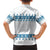 Dachshund Dog Tree Stack Kid Hawaiian Shirt with Blue White Paw Print Pattern Design - Wonder Print Shop