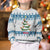 Dachshund Dog Tree Stack Kid Ugly Christmas Sweater with Blue White Paw Print Pattern Design - Wonder Print Shop