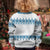 Dachshund Dog Tree Stack Kid Ugly Christmas Sweater with Blue White Paw Print Pattern Design - Wonder Print Shop