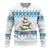 Dachshund Dog Tree Stack Ugly Christmas Sweater with Blue White Paw Print Pattern Design - Wonder Print Shop