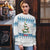 Dachshund Dog Tree Stack Ugly Christmas Sweater with Blue White Paw Print Pattern Design - Wonder Print Shop