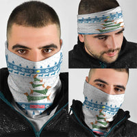 Dachshund Dog Tree Stack Neck Gaiter with Blue White Paw Print Pattern Design - Wonder Print Shop