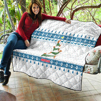 Dachshund Dog Tree Stack Quilt with Blue White Paw Print Pattern Design - Wonder Print Shop