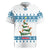 Dachshund Dog Tree Stack Rugby Jersey with Blue White Paw Print Pattern Design - Wonder Print Shop